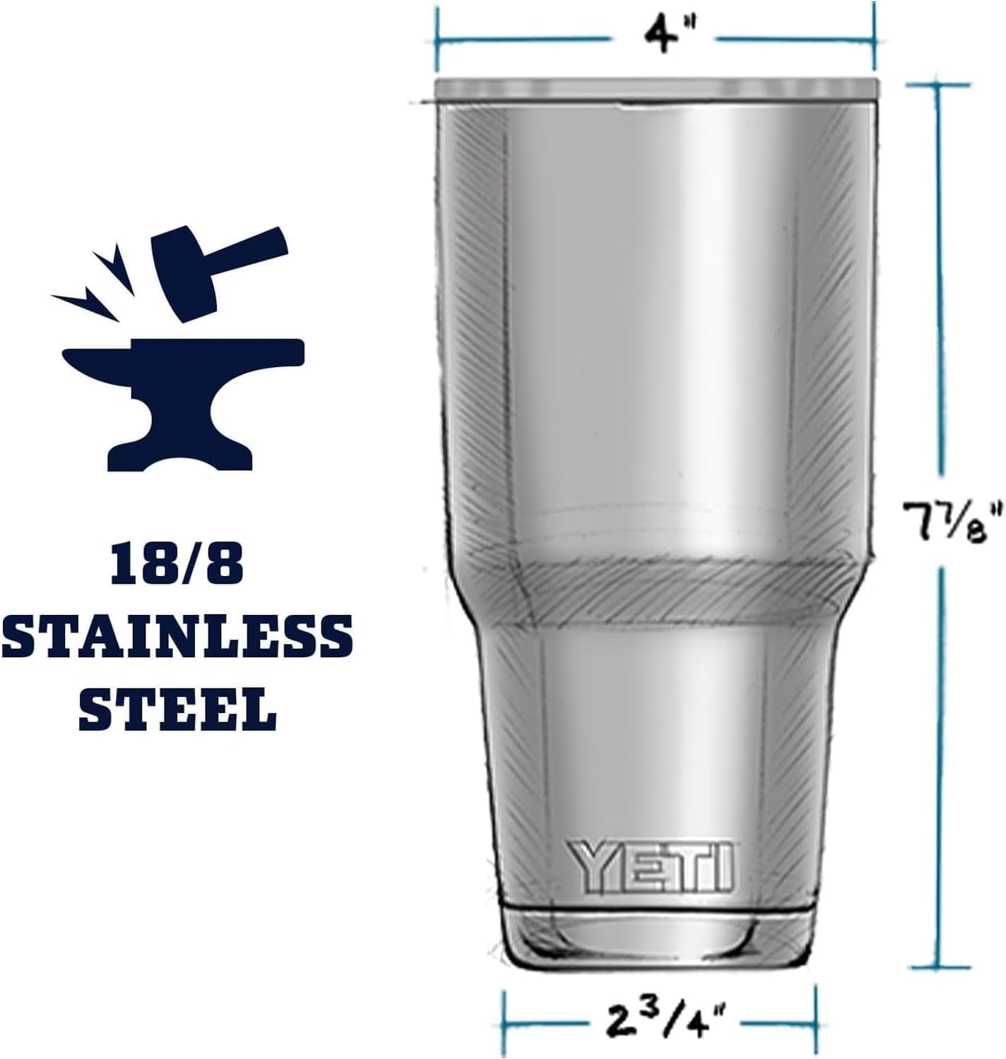 YETI Rambler 30 oz Tumbler, Stainless Steel, Vacuum Insulated with MagSlider Lid, Nordic Purple