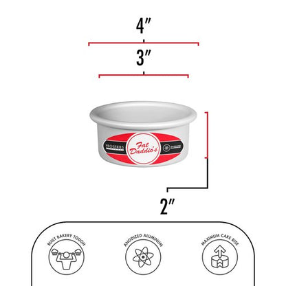 Fat Daddio's Round Cake Pan, 3 x 2 Inch, Silver