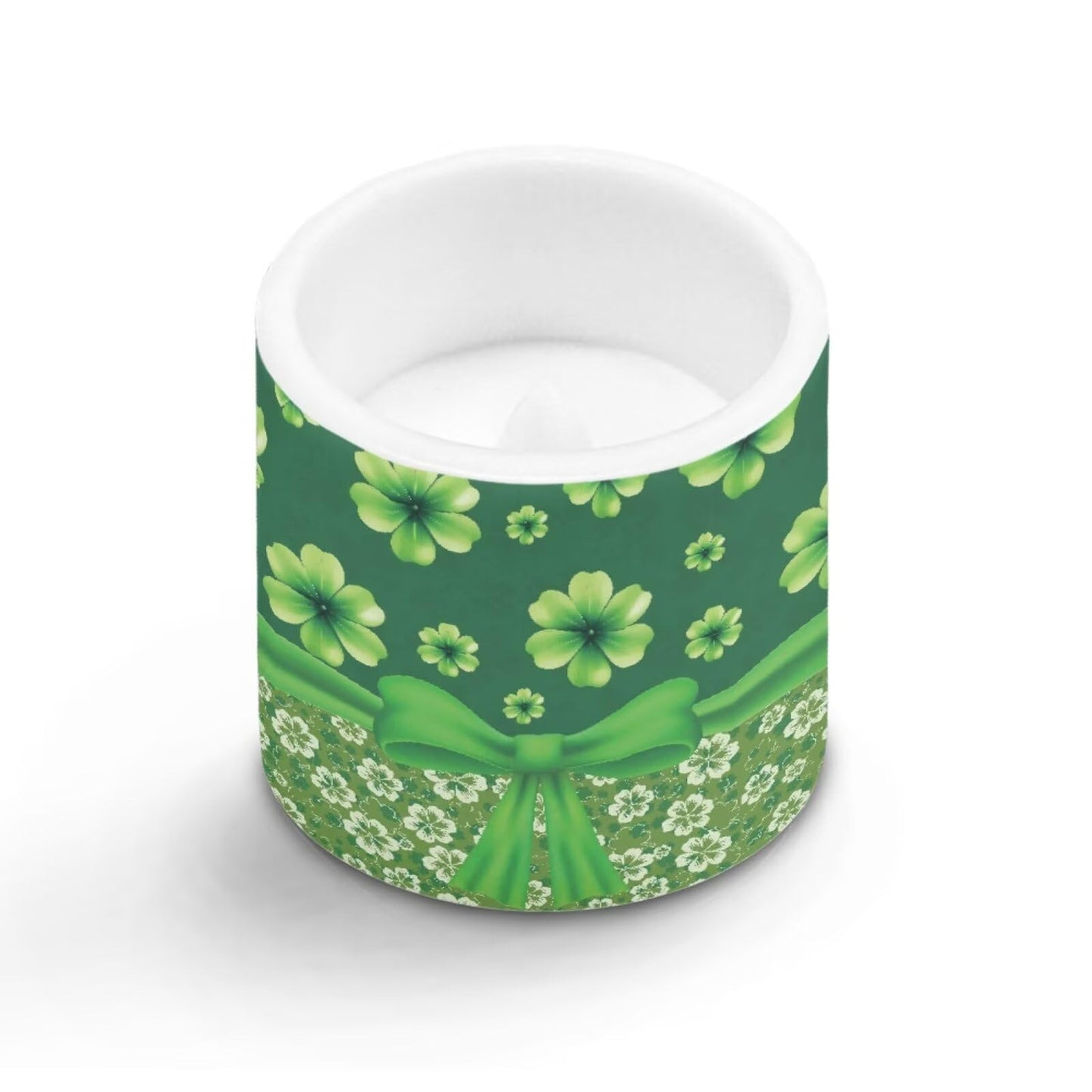 Merkmak 4 Pcs Flickering Flameless Candles with Remote Battery Operated Pillar Candles with Timer St Patrick's Day Shamrocks Ribbon Print LED Pillar Tealights for Patio Banquet Home Decor