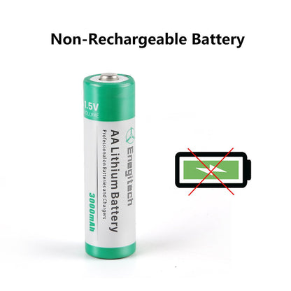 Enegitech AA Lithium Battery, 3000mAh 1.5V Double A Lithium Battery for Blink Camera, Doorbell, Smart Lock Deadbolt, Security Aralm System Non-Rechargeable 16 Pack