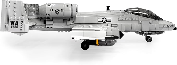 General Jim's A-10 Thunderbolt II Warthog Fighter Jet Building Blocks Set 931 Pieces Cold War Attack Aircraft Model Plane with Opening Cockpit Retractable Landing Gear Artillery Station | GJ-AA10