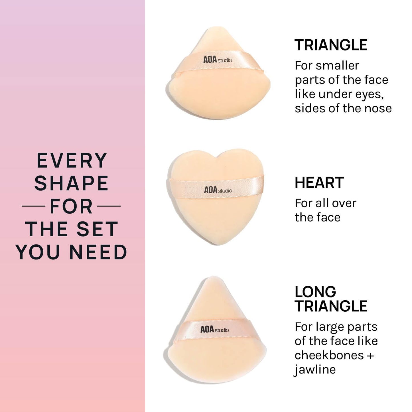 AOA Studio Velvet Puffs Makeup Puff Set of 6 Loose Powder Body Powder, Velour Makeup Blender Sponge Foundation Blending Sponges Set Beauty Makeup Tools(Black/Peach)