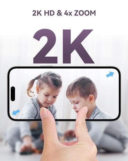 comfyer Smart WiFi Baby Monitor - 5" 1080P Split Screen & 2K Camera App Control, Motion Alerts, Sound Detection, HD Night Vision, 5050mAh Battery, 2-Way Talk, Multi-User, Triple Security, 1600ft Range