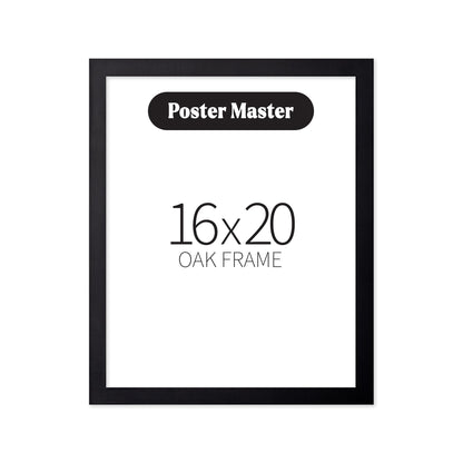Poster Master 16"x20" Black Wood Frames – 16x20 Poster Frames – Frame for Wall Art – Display for Print – 16 by 20 Wood Border – Art Holder 16x20 – Wood Artwork-Sized Holder for Image – Pack of 1