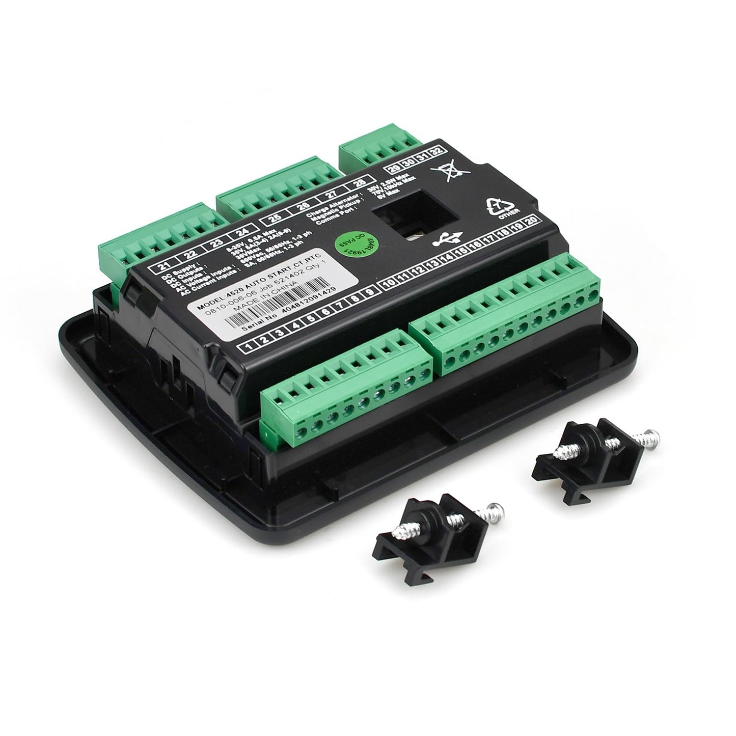 VehiclePro DSE4520 Auto Mains Failure Control Module Self‑Starting LCD Controller,AMF Control Module Automatic Transfer Switch with LCD Display for Electronic Engine Generator Set Applications