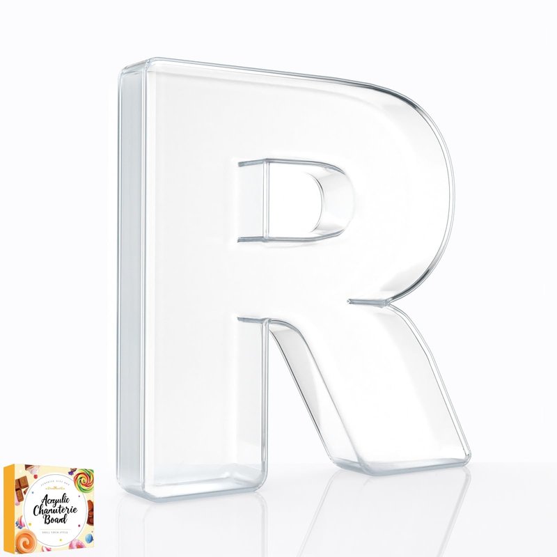 10" Acrylic Charcuterie Letters Fillable Tray, Reusable Alphabet Number Shaped Serving Plates for Charcuterie Board, Display Fruit, Candy, Cake, Party Decor, Birthday, Anniversary（R）