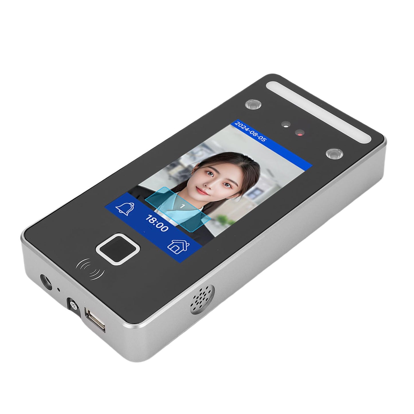 Face Recognition Attendance System, Biometric Time Clock with 4.3" LCD Display, 2000-User Capacity, Dual Camera Access Control for Offices, Hotels, Factories
