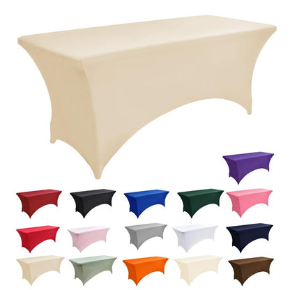 ZarzaaSik 2-Pack 6ft Spandex Table Covers for Rectangle Standard Folding Tables - Wrinkle Resistant Stretch Tablecloths - Ultimate Fitted Table Protector for Parties, Trade Shows, Banquet