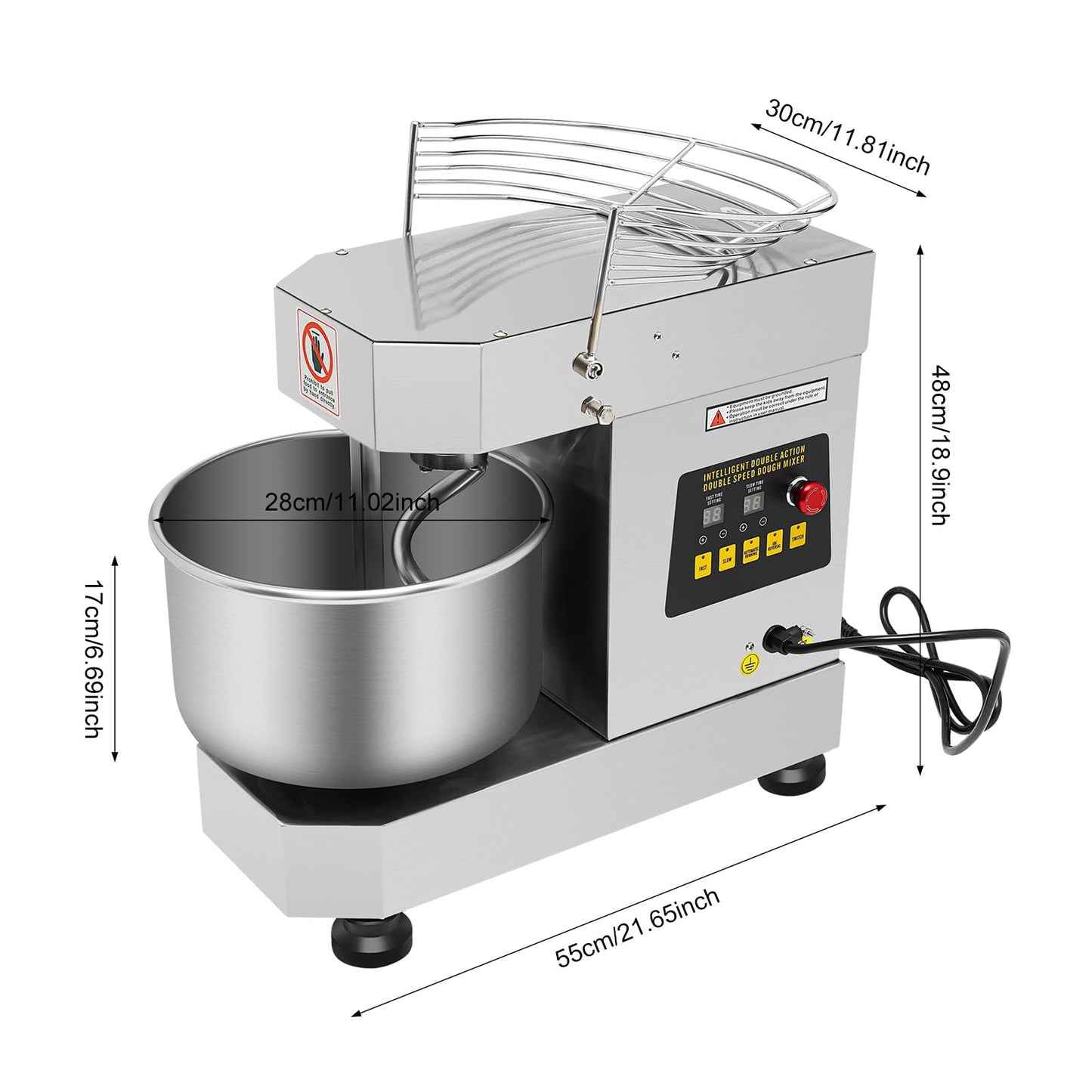 Dough Kneading Machine, 750w 110v Commercial Food Mixer Stirring Jams Dough Blender Dual Rotating Dough Kneading Machine with Large Bucke for Kneading Dough Mixing Salads Stirring Jams