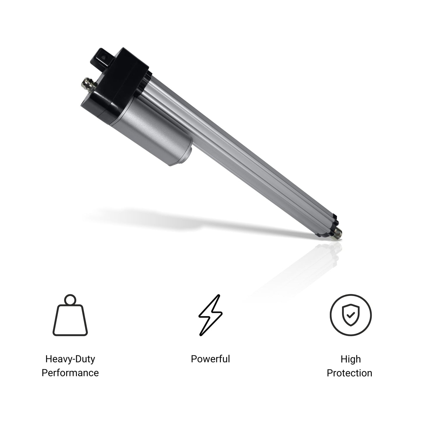 Progressive Automations 24V Water-Resistant Linear Actuator - 12 inches Stroke, 450 lbs Force, IP66 for Industrial, Solar Usage, Brushed DC Electric Motor & Stainless Steel Stroke Rod, PA-10