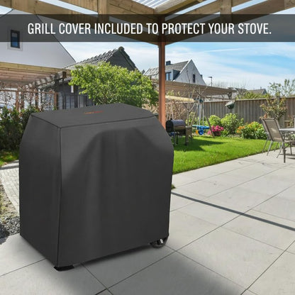 ONLYFIRE GRILLS Heavy Duty Propane Gas Griddle with Grill Cover, Premium 2-Burner Flat Top Gas Griddle with 518 sq.in Cooking Area, Foldable Side Tables, for Outdoor Patio Backyard BBQ Party, GS351