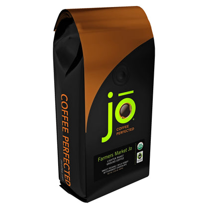 FARMERS MARKET JO: 2 lb, Organic Ground Coffee, Lighter Roast, 100% USDA Certified Organic, Fair Trade Certified, Kosher, Soft Velvet Feel, 100% Arabica Specialty Coffee, Non-GMO, Gluten Free