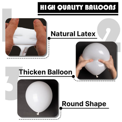 PartyWoo White Balloons 50 pcs 12 Inch Latex Helium White Cream Balloons for Wedding Baby Shower Birthday Bridal Shower Graduation Engagement Princess Anniversary Party Decorations White-Y13