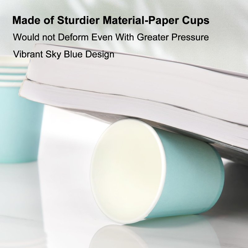 AOZITA [700 Pack] 3 oz Paper Cups, Sky Blue Mouthwash Cups, Disposable Bathroom Cups, Espresso Cups, Paper Cups for Party, Picnic, BBQ, Travel, and Event