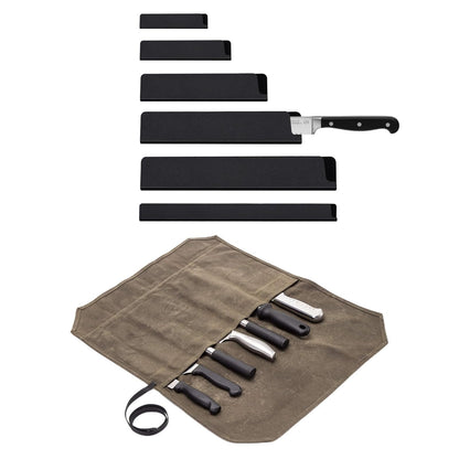 Qchengsan Chef Knife Roll Bag with Knife Edge Guards Set,Universal Knife Sheath Guard Blade Cover or Sleeves for Chef Traveling,Non-BPA,Gifts for Men Dad Father