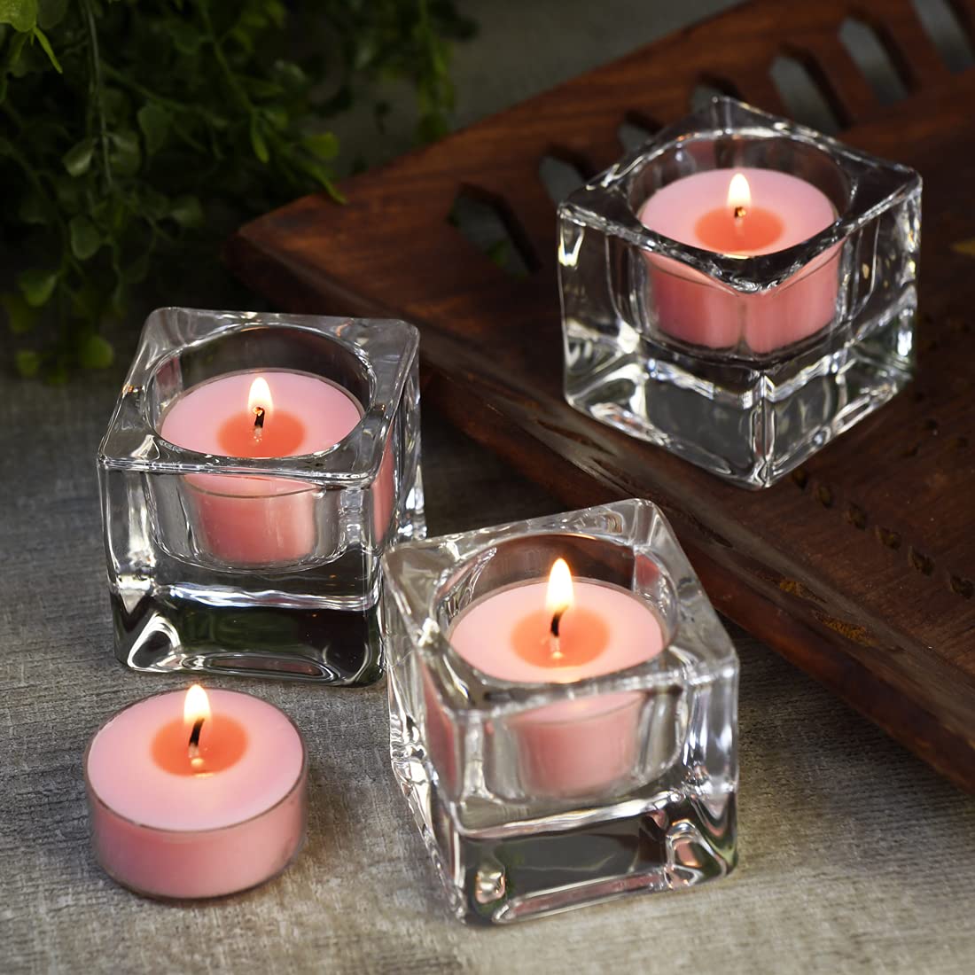 DEYBBY Natural Scented Soy Wax Tealight Candles Bulk, Romantic Rose Aromatherapy Luxury Tea Candle Set of 12-4 Hour Burn Time|Great for Valentine's Day, Birthday