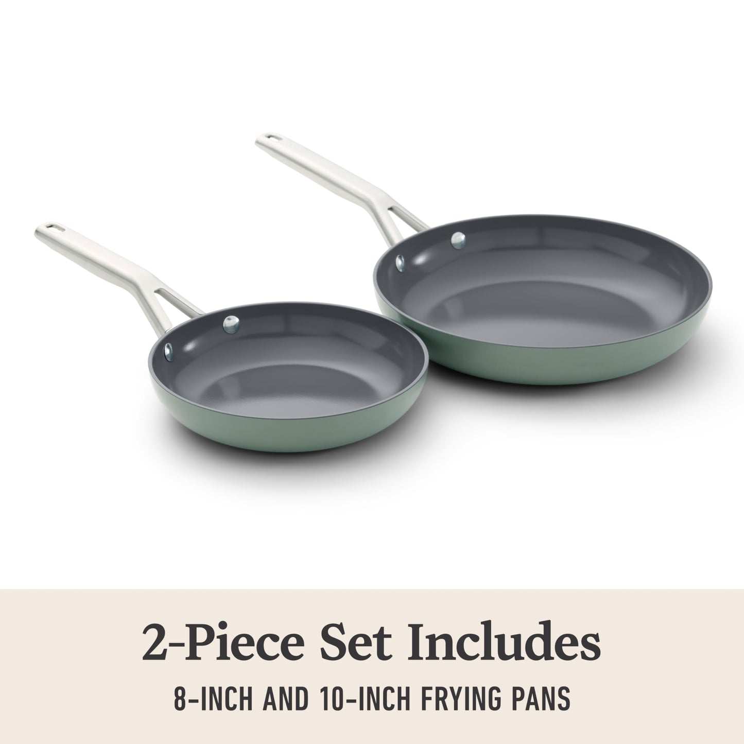 Calphalon® Ceramic Nonstick 8" and 10" Frying Pan Set, Silver Ash
