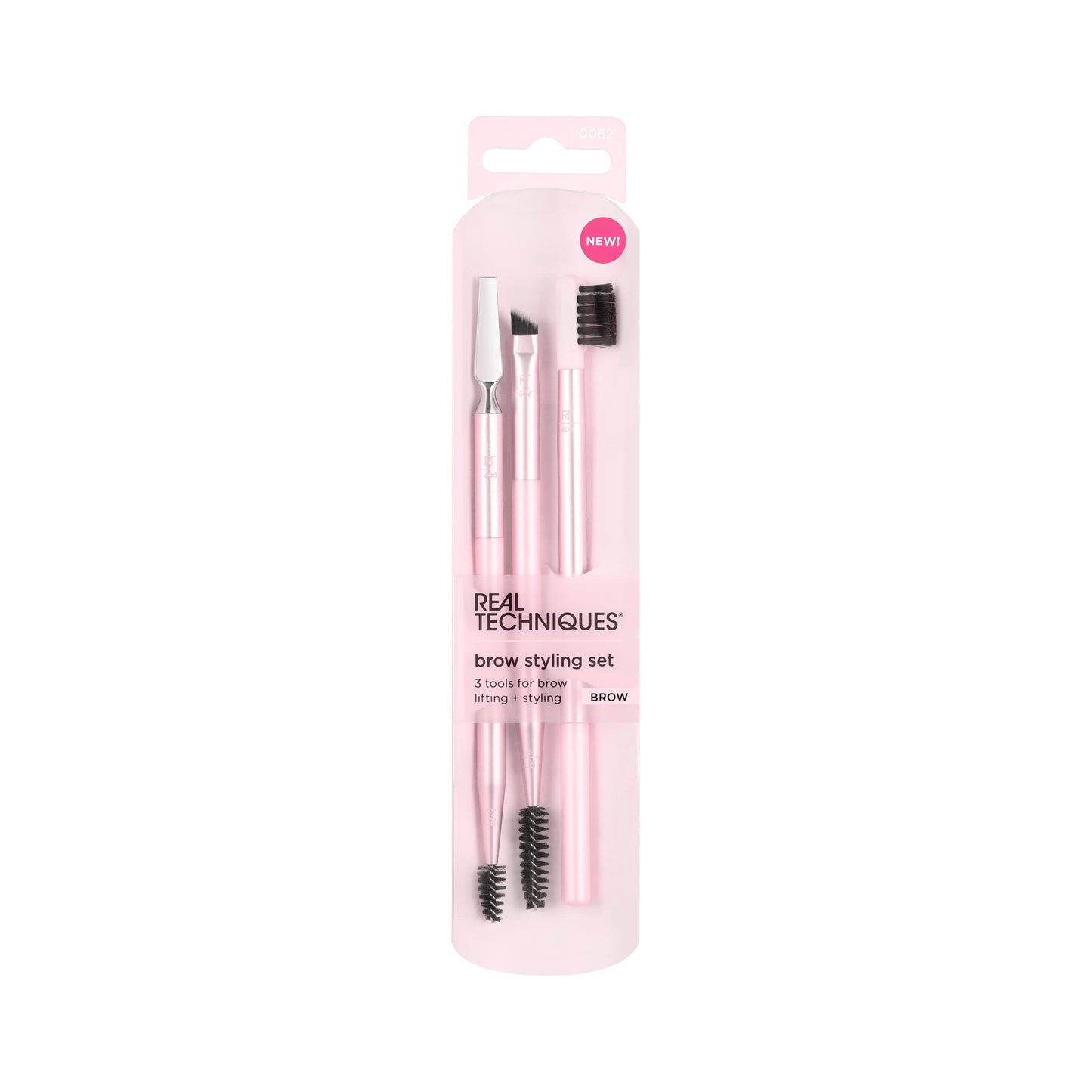 Real Techniques Eye Shade & Blend Makeup Brush Trio, For Eyeshadow & Liner, Makeup Tools for Shaping & Grooming Brows, Defined Makeup Look, Synthetic Bristles, Vegan & Cruelty-Free, 3 Count