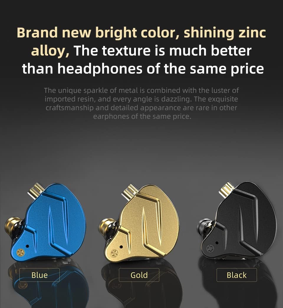 CCA KZ ZSN Pro X Dual Driver in Ear Monitor Earphone 1BA 1DD Wired Earphone HiFi Sport Gaming Earbuds Headphones Compatibility for Phone Computer Tablet