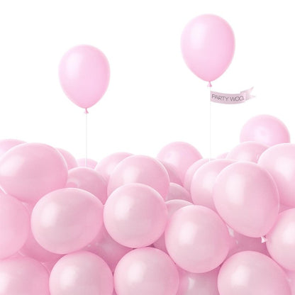 PartyWoo Pearl Pink Balloons 100pcs 5 Inch Light Pastel Baby Pale Pink Latex Balloons for Girl Baby Shower Gender Reveal Bachelorette Wedding Princess Birthday Butterfly Party Decorations Pink-Z29