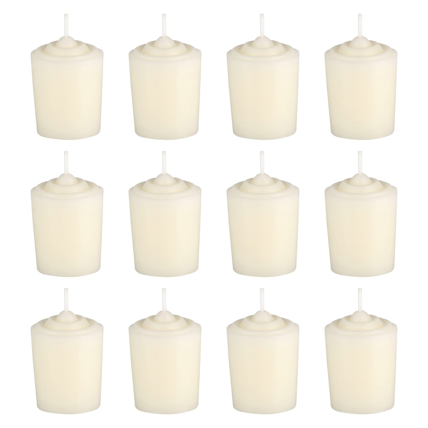 Mega Candles 12 pcs Unscented Ivory Votive Candles, Hand Poured Wax Candle 15 Hours 1.5 Inch x 2.25 Inch, Home Décor, Wedding Receptions, Centerpieces, Occasions, Events, Festivities, Meditations
