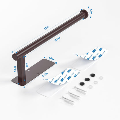 ASTOFLI Paper Towel Holder Under Cabinet No Drilling, Self Adhesive Paper Towel Holder Wall Mount for Kitchen Rack, Under Counter Napin Holder No Drill, RV, 304 Stainless Steel, Oil Rubbed Bronze