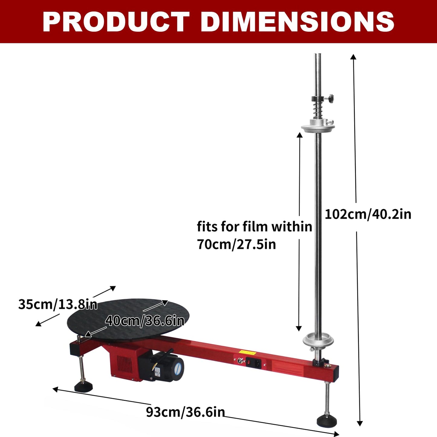 Electric Stretch Film Wrapping Machine,Stretch Film Dispenser Wrap Bench,Heavy Duty Film Wrapper Table Pallet Box Shrink for 12-28in Films,110V 60W