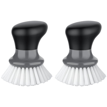 MR.SIGA Dish Scrub Brush, Palm Brush Dish Scrubber with Ergonomic Grip, Kitchen Brushes for Dishes, Gray, Pack of 2