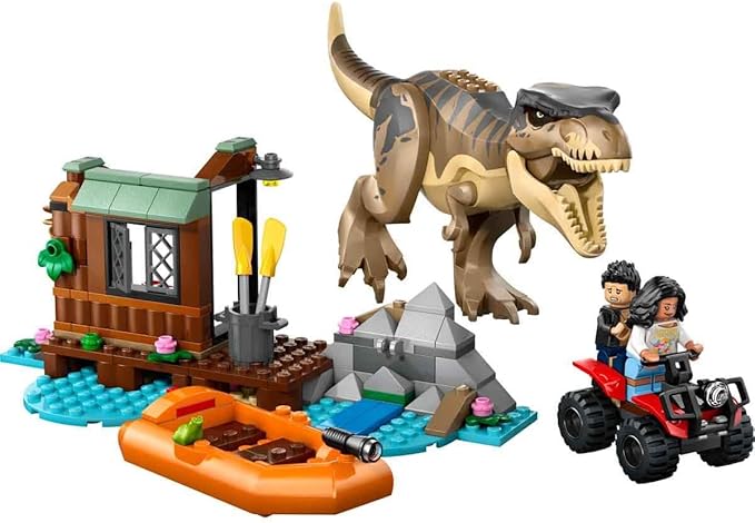 Lego 76975 Jurassic World T-Rex River Escape Toy Birthday Present Blocks Educational Boys Girls Children 5 6 7 8 Years Old Dinosaur Battle Robot