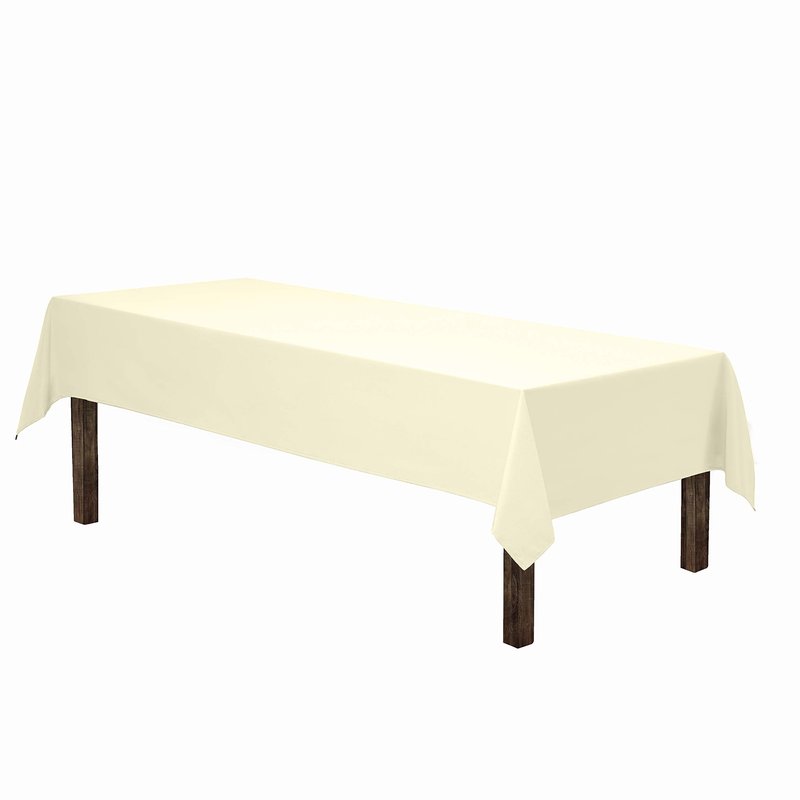 Gee Di Moda Rectangle Tablecloth - 60 x 84 Inch Ivory Table Cloth for 5 Foot Rectangle Tables - Heavy Duty Washable Fabric - for Holiday Party, Dinner, Weddings, Baby Shower & Events