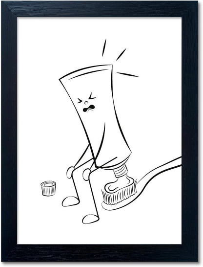 Regine Switzerland Black and White Bathroom Wall Art - Funny Toilet Decor Canvas Print | Minimalist Humor Design