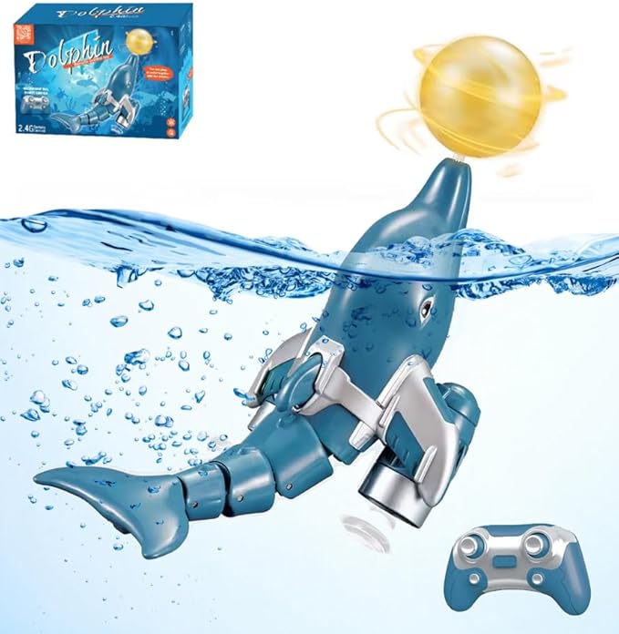 GoolRC Remote Control Dolphin 2.4GHz High Simulation RC Dolphin Boat for Lake River &amp Pool Great Gift RC Boat with Dolphin Head Ball Rotation for Teens