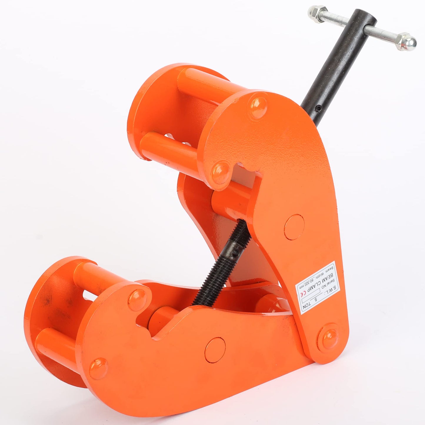 MYOYAY Beam Clamp 11000lbs/5ton Capacity Vertical H Beam Clamp Lifting 3.1-12.6 Inch Opening Range for Rigging Heavy Duty Steel Beam Clamp Tool, Orange