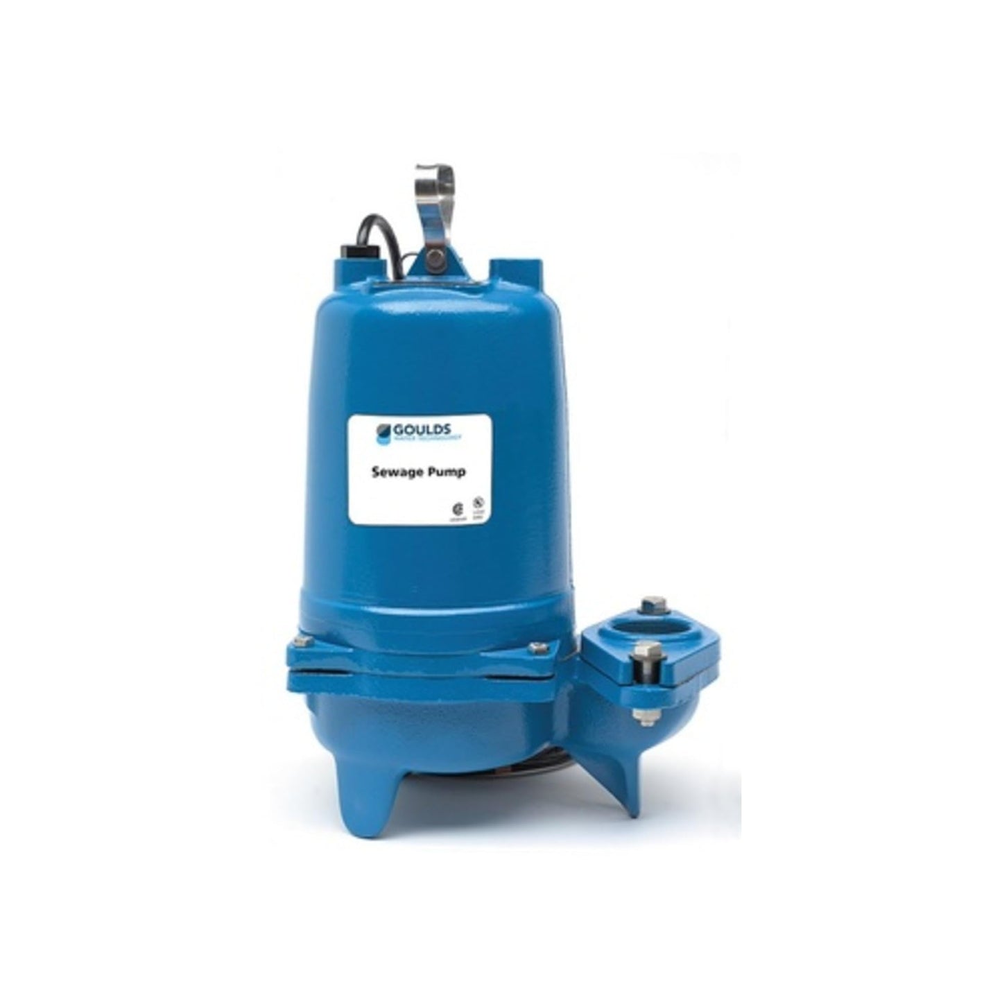 Goulds WS0718BHF, Model 3887BHF, WS_BHF Series, Submersible Sewage Pump, 3/4 HP, 208 Volts, 1 Phase, 2" NPT Vertical Discharge, 140 GPM Max, 38 ft Max Head, 20 ft Cord, Manual