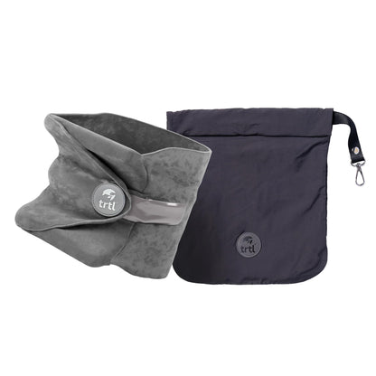trtl Travel and Airplane Pillow - Real Sleeping Experience on Long Flights - Neck and Shoulder Support - Super-Soft, Lightweight, Easy-to-Carry, and Machine-Washable Flight Pillow - Grey