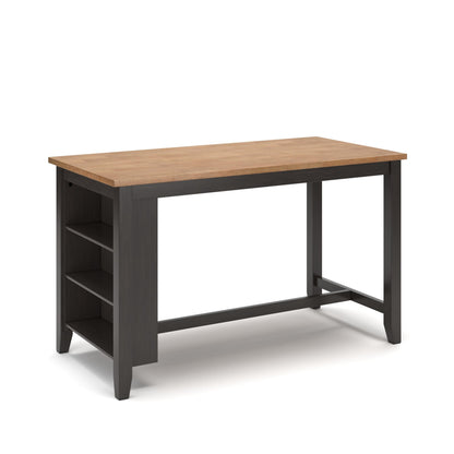 Signature Design by Ashley Gesthaven Contemporary Counter Height Dining Table with 3 Shelves and Trestle Base, Light Brown & Dark Brown