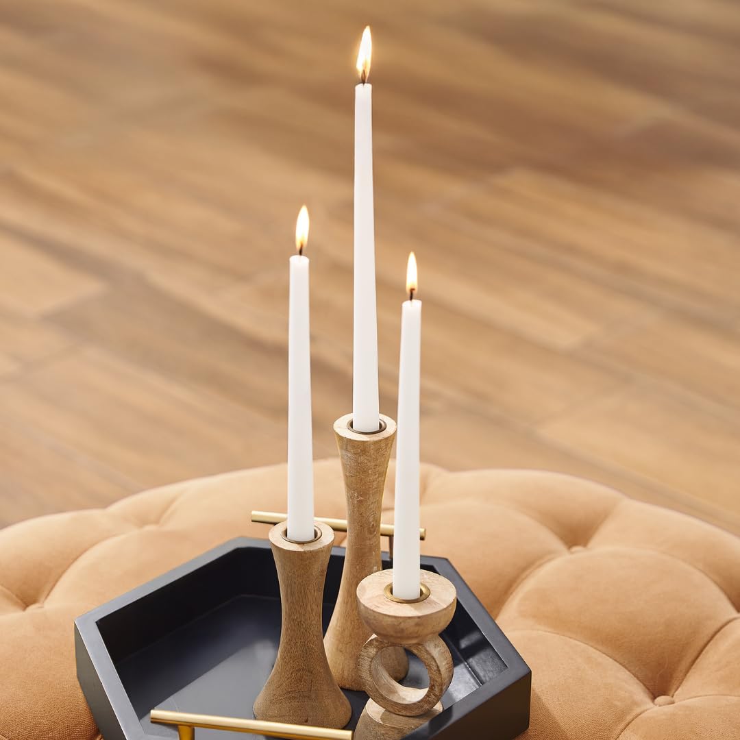 Becky Home 8 Pack White Taper Candles - Taper Candles 10 Inch Dripless, Smokeless & Unscented - 8 Hours Long Burning - Ideal for Weddings, Dinner Parties, and Home Decor