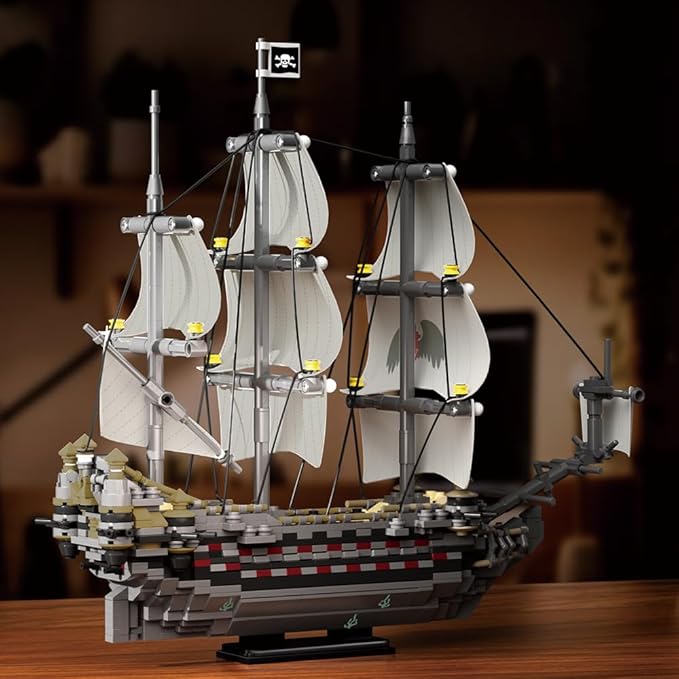 39087 Ghost Mary Pirate Ship Building Block Model Kit 1055 PCS Display Sailing Vessel for Adults