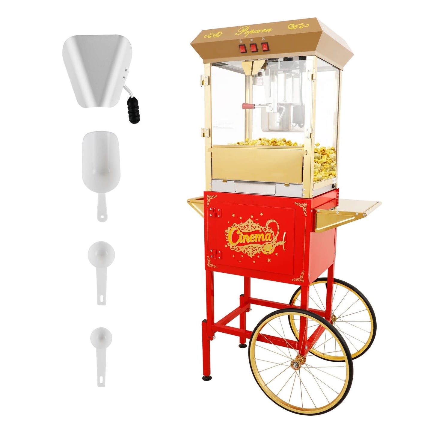 Trygoal Commercial Popcorn Machin with Cart