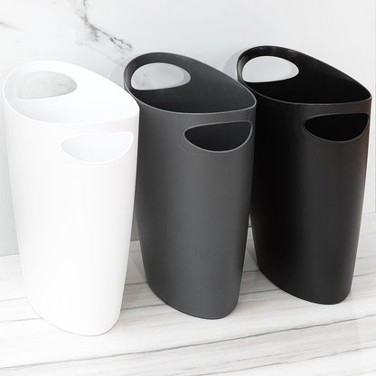 Superio Slim Bathroom Trash Can 2 Gallon Plastic Small Compact Waste Basket for Bedroom, Dorm, Under Office Desk, Narrow Portable RV Dustbin, 6 Grey