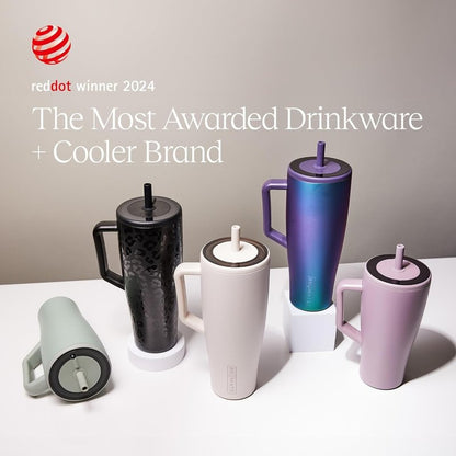 BrüMate Era 30 oz Tumbler with Handle and Straw | 100% Leakproof Insulated Water Bottle Tumbler with Lid and Flexible SoftSip Straw | Made of Stainless Steel | Cup Holder Friendly | 30oz (Houndstooth)
