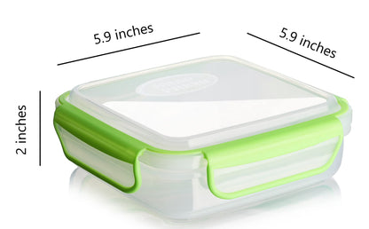 Snap Fresh - 4 Pack of Fun Size Leakproof Sandwich Containers - Reusable, BPA Free Sandwich Boxes. Airtight Seal. Also Great for Salads, Snacks, Fruit, Treats and Food Storage.
