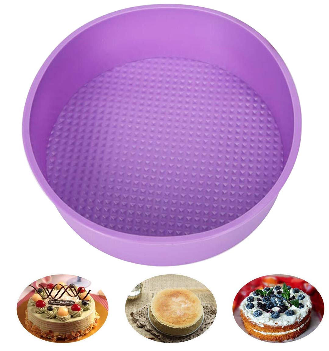 KOOTIPS Baking Silicone 10-Inch Round Cake Pan Baking Mold, BPA Free, Non-Stick European-Grade Silicone, 2.16-Inches Deep