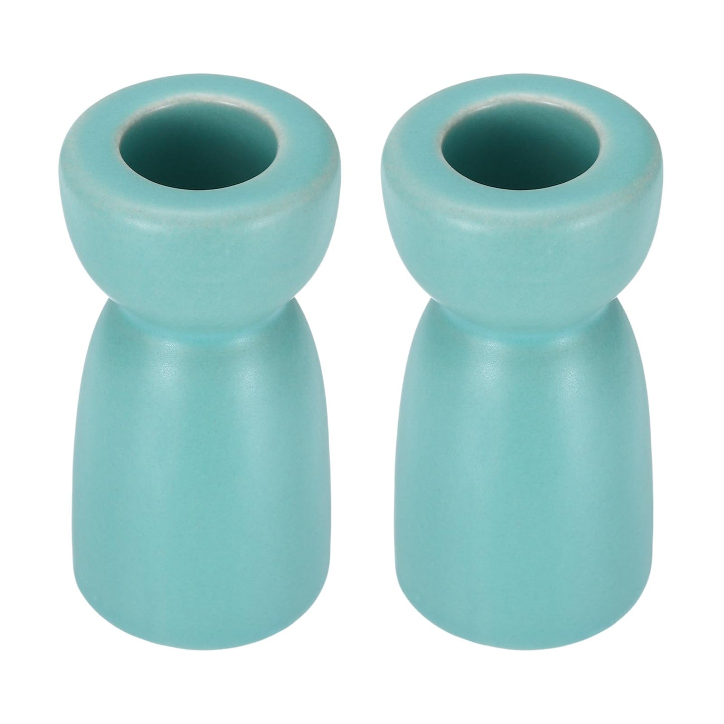 uxcell 2 Pack Candlestick Holder Light Blue Ceramic Taper Candle Holder Candle Stand Holders Modern Style Decoration for Centerpiece Tabletops Anniversary