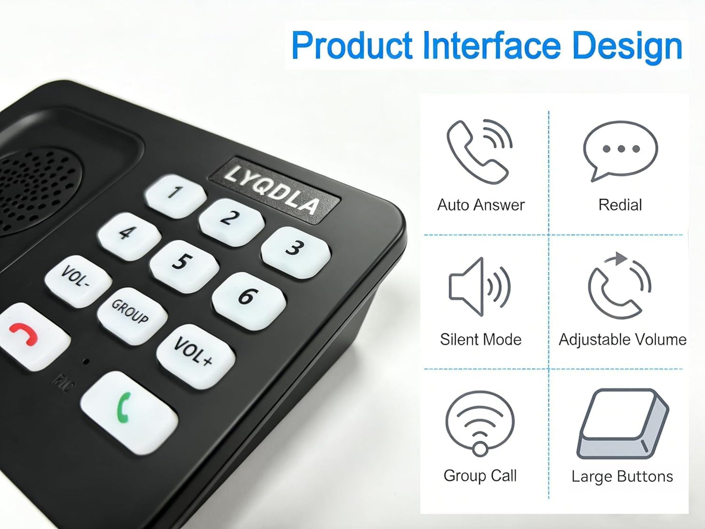 Intercoms Wireless for Home, Office, Elderly Care, Two-Way Wireless Intercom System, Clear Sound Intercom with 1400 Feet Range, Easy to Use, 8 Volume Adjustment, Auto-Answer, Silent Mode(4 pack,black)