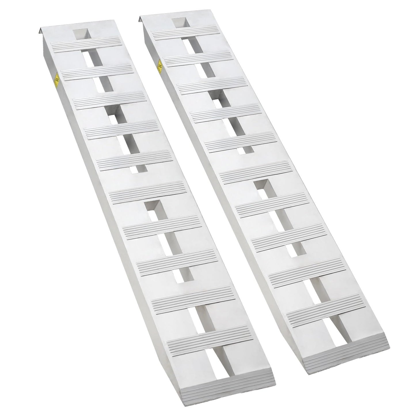 GarveeTech 6000 LBS Capacity Heavy Duty Aluminum Ramps Ultimate Safety Top Hook & Non-Slip Rungs, Tip-Proof Design Commercial Grade Loading Ramps for Trucks, Tractors, ATV/UTV, Lawn Equipment