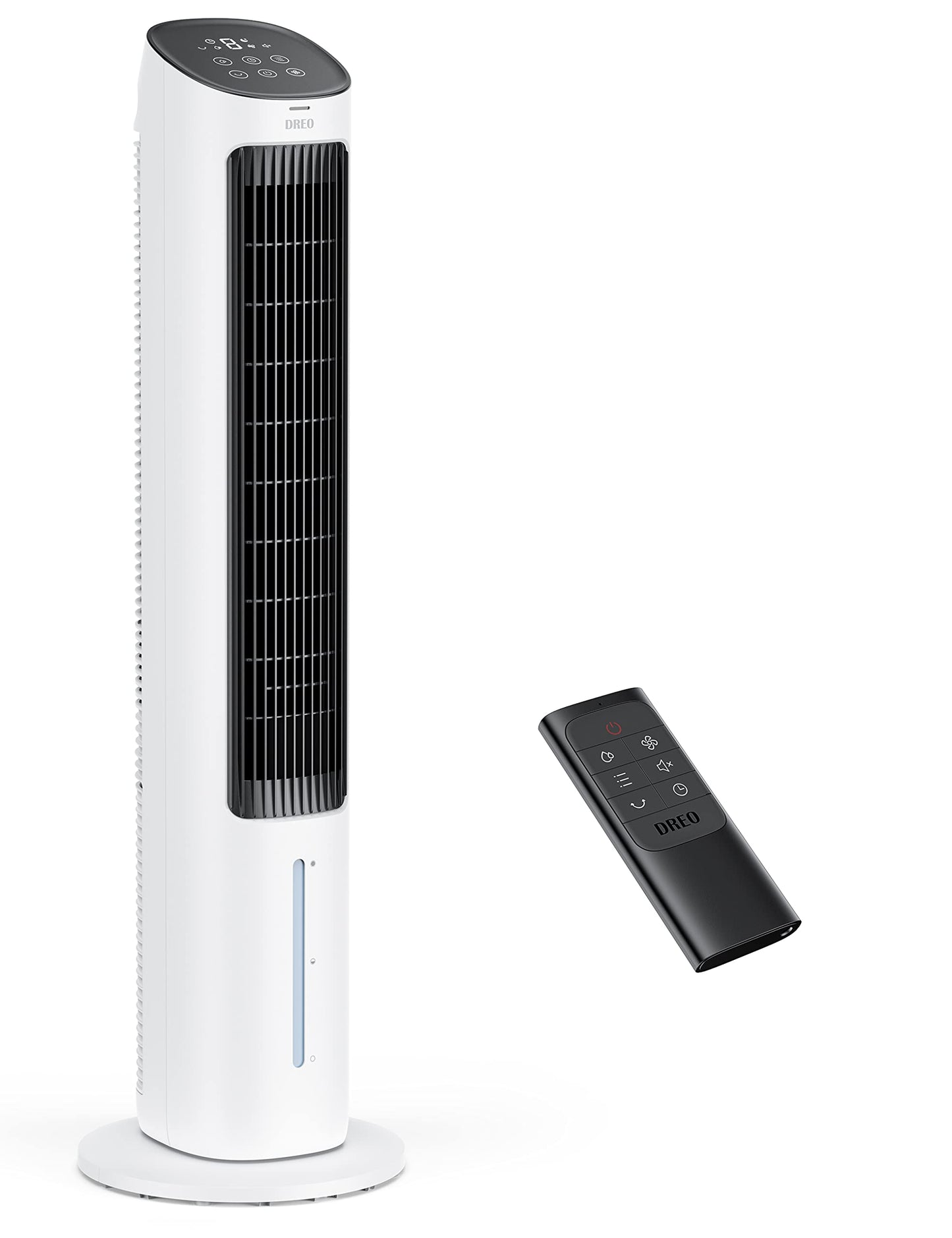 DREO Evaporative Air Cooler, 40” Cooling Fans that Blow Cold Air, 2023 Upgrade with 80° Oscillating, Removable Water Tank, Ice Packs, Remote Control, 4 Speeds, 7H Timer, Swamp Cooler for Bedroom