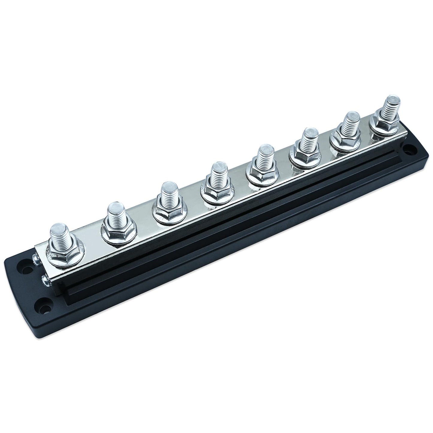 2107 Powerbar 600A Power Distribution Block, Compatible with Blue sea Systems, 8 x 3/8″ Terminal Studs, 600A 300V AC / 48V DC, Tin-Plated Copper Bus Bar, Heavy Duty for Marine, Automotive, RV, Solar