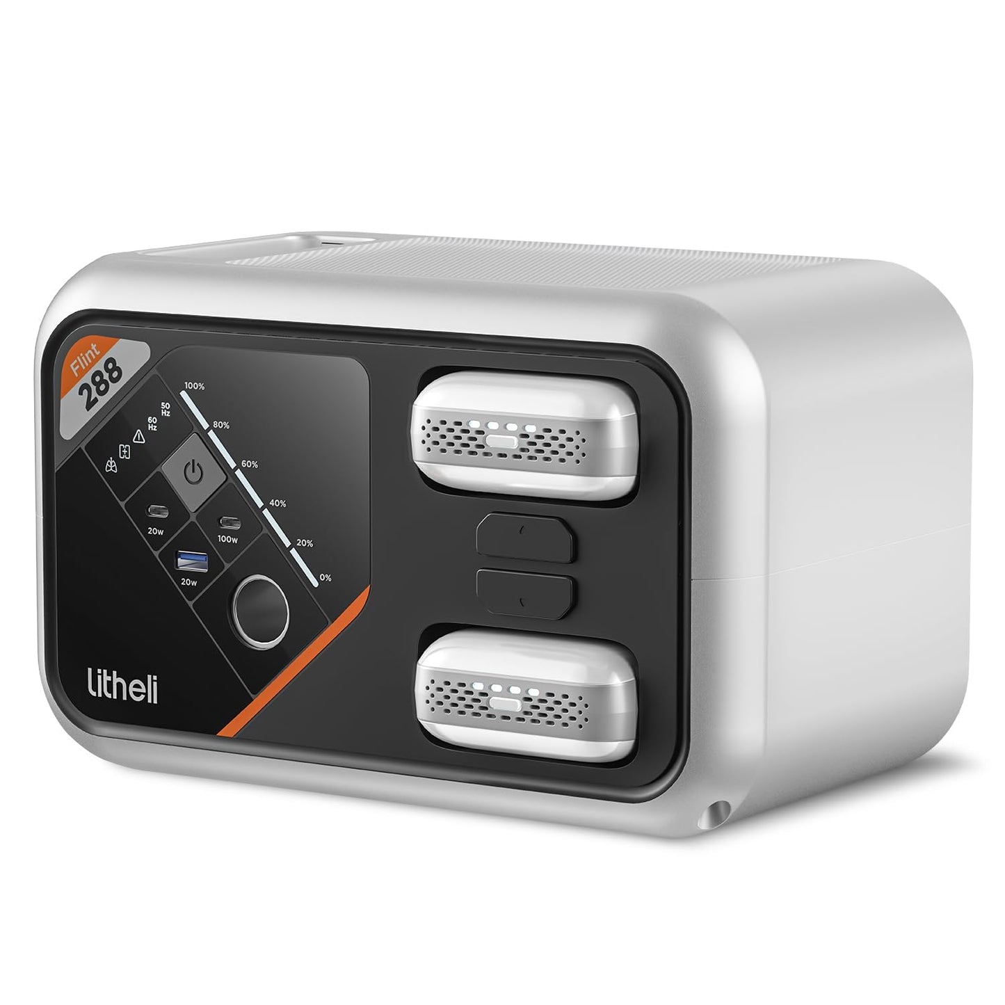 Litheli 288 Series Portable Power Station 287Wh, Lithium Battery Solar Generator（2 x 74Wh Battery Pack Shipped Separately), 300W AC Outlet, 0-95% in 50Min, Power Bank for Outdoor Emergency RV Van