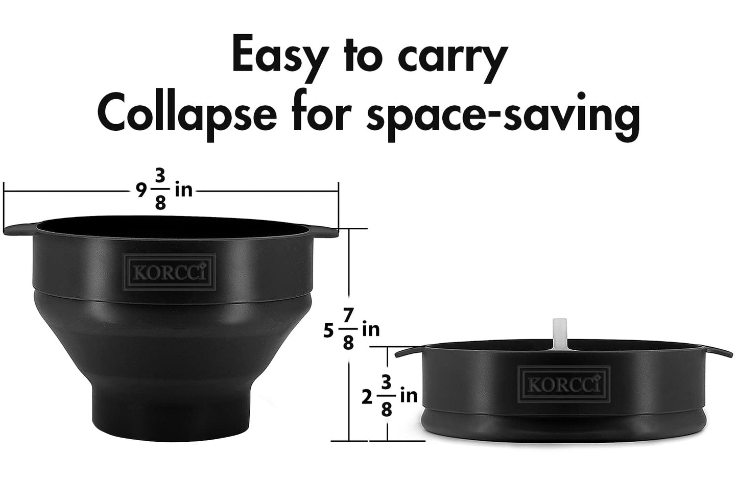 The Original Korcci Microwaveable Silicone Popcorn Popper, Microwave Popcorn Popper, Collapsible Microwave Popcorn Maker Bowl, No Oil Required, Use In Microwave, Dishwasher Safe (Blue)